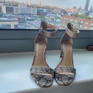 Vince Camuto snakeskin heel with Ankle strap